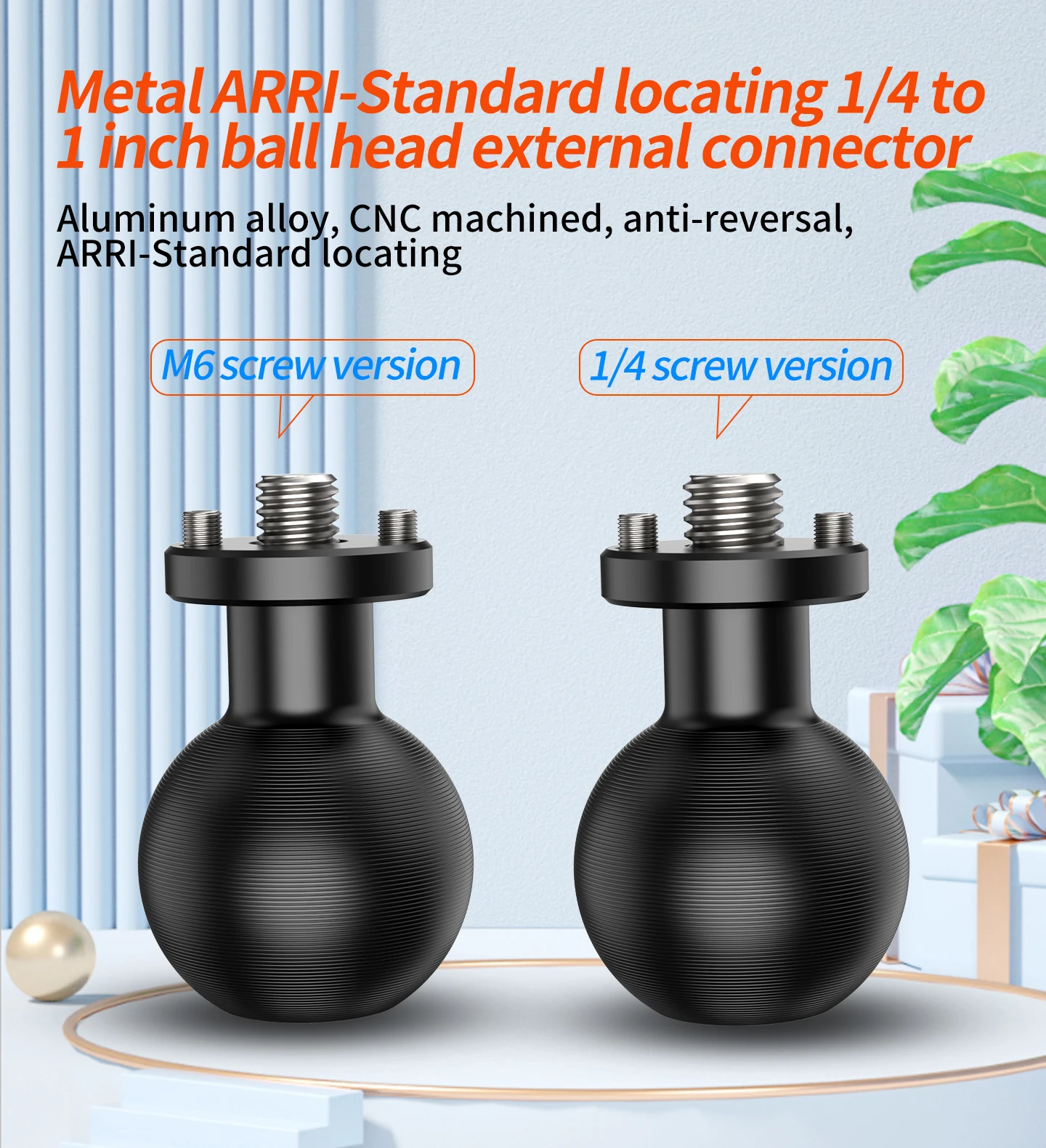 Aluminium 1 Zoll Kugelkopf-Adapter 1/4 M6 ARRI Positionierungsschraube Motorrad Fahrrad Handy GPS-Halterung für Gopro Insta360 Kamera – Detail 13