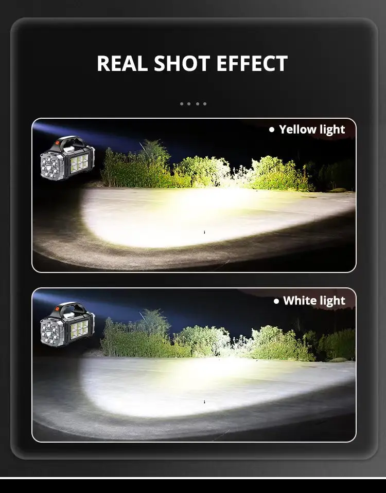 Przenośna latarka zewnętrzna 8LED Ładowana energią słoneczną latarka LED Lampa ładowana przez USB Szperacz COB Latarka odblaskowa Latarnia kempingowa