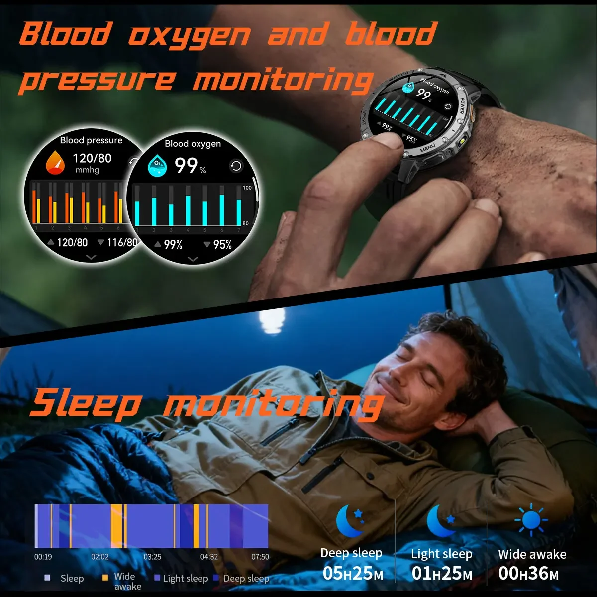 2026 Neue TANK PRO 1400mAh Akku Smartwatch 1,7" HD AMOLED Bildschirm Taschenlampe Fitness-Tracker Uhr 10ATM Wasserdichte Smartwatch – Detail 15
