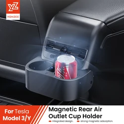 YZ Per Tesla Model3 Y Nuovo Sedile Posteriore Air Vent Auto Tazza di Acqua limitatore Bottiglia di Bevande Organizzatore Multi-Funzione Portabicchieri Accessori