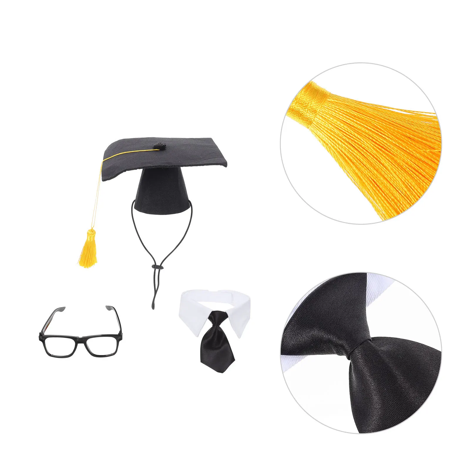 

1Set Pet Graduation Caps Kit Black Decorative Suit Tassel for Dog Cat Photo Props Graduation Party Costume Accessories