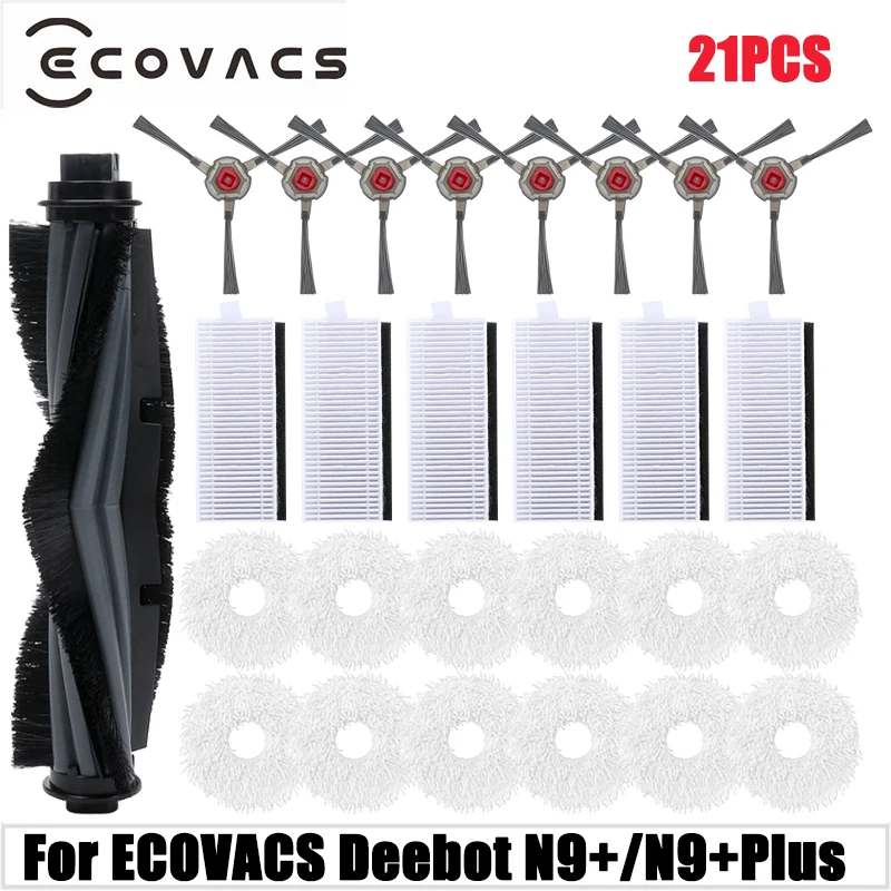 

For ECOVACS Deebot N9+/N9+Plus Robot Vacuum Cleaner Side Brush Dust Box Main Brush Mop Cloth Filter Parts