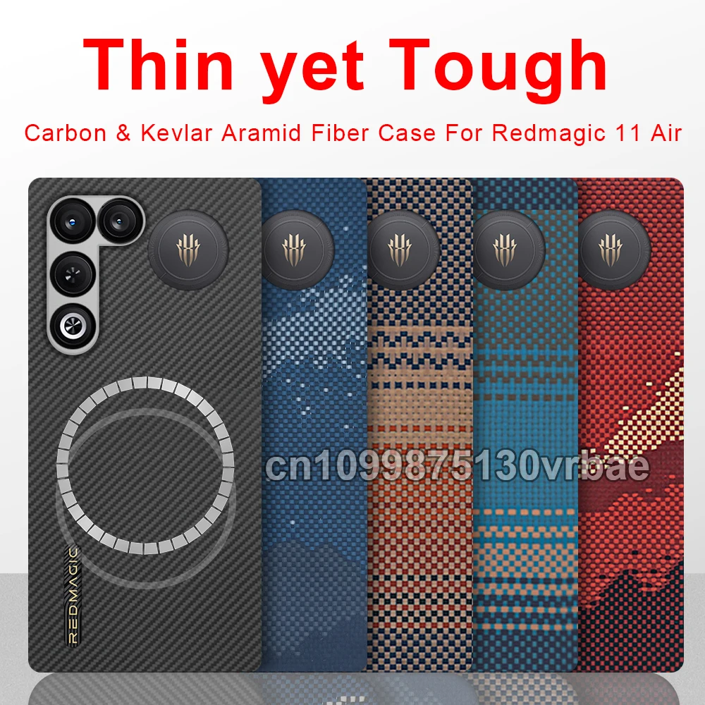 

For red magic 11 air carbon case 600d kevlar aramid fiber fabric ultra thin hard cover magnetic balckSlimlightred