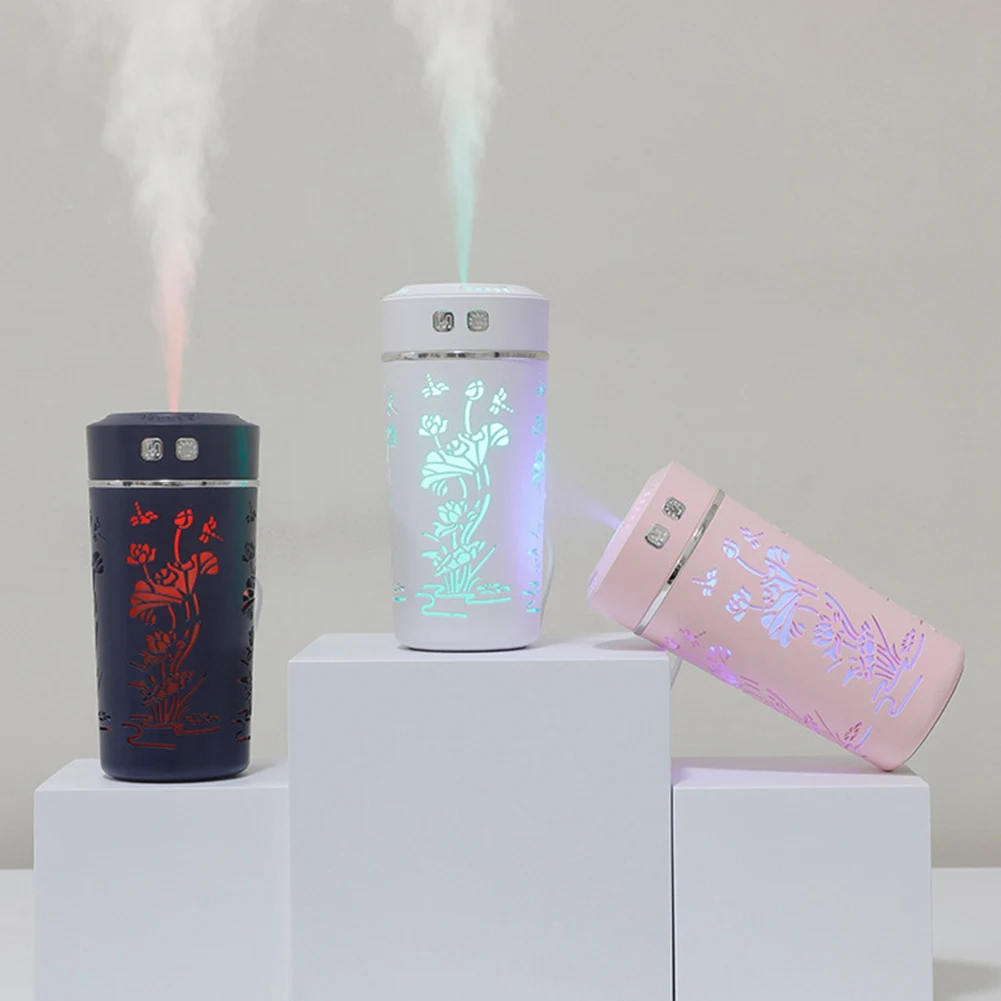 مرطب هواء منزلي ميكانيكي USB ، مرطب هواء بفوهة واحدة برائحة باردة ، موزع ألوان فاتح ، موزع ألوان