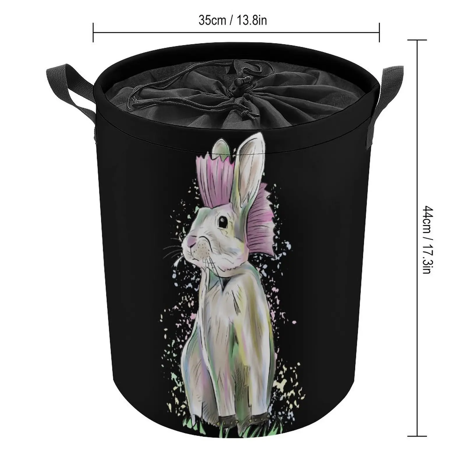 Tie Up Your Dirty Pocket Punk Bunny Women's Fitted Michael Laundry Basket Dust Proof Convenient Living Room Storage Unique Stora