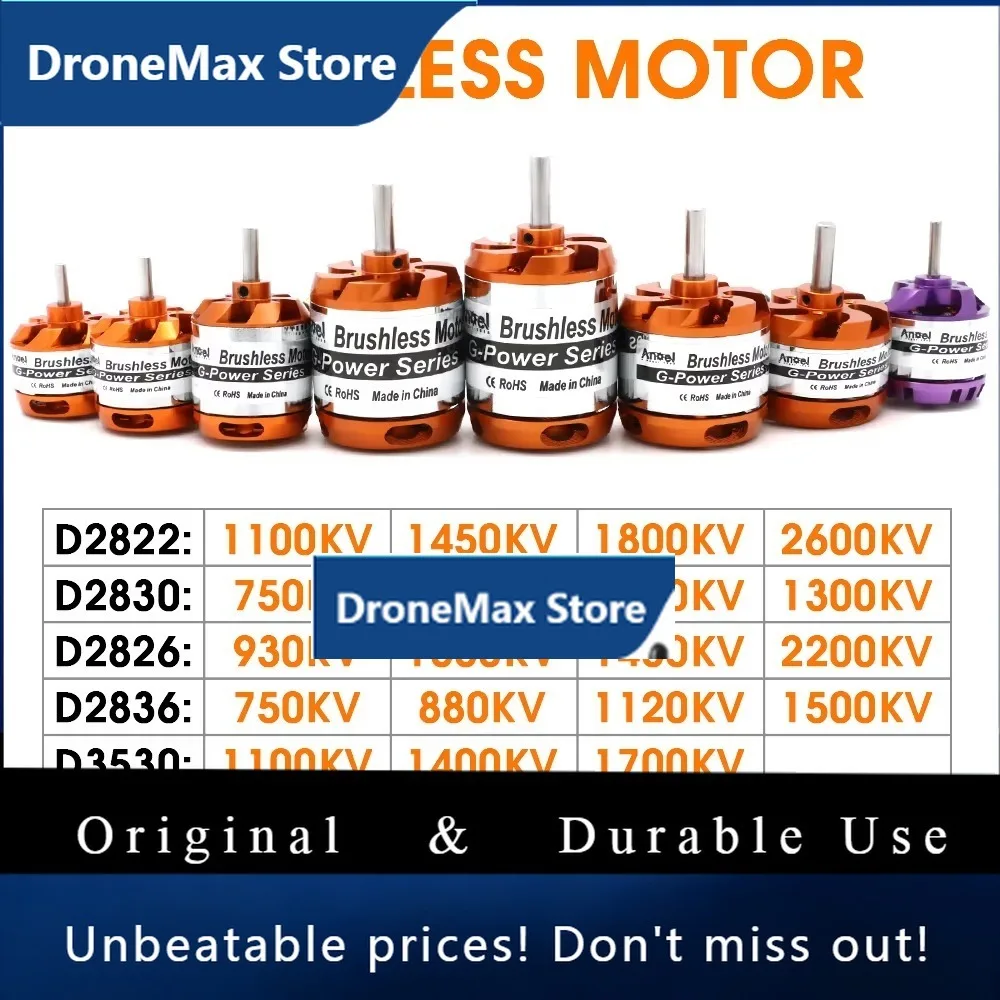 DroMa4pcs Brushless Motor 2-3S 4S 5S D2830 D2826 D3548 D3542 D3536 D3530 For RC Mini Multicopters Plane Fixed-wing Aircraft