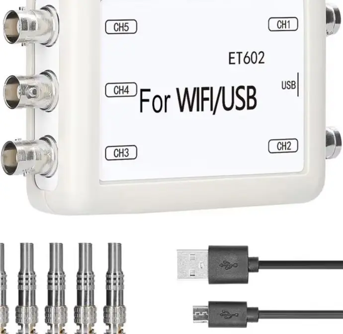 ET601 ET602 5 Channel Wireless USB Oscilloscope Recorder With WiFi Data Logger For High Voltage Equipment Monitoring And Signal