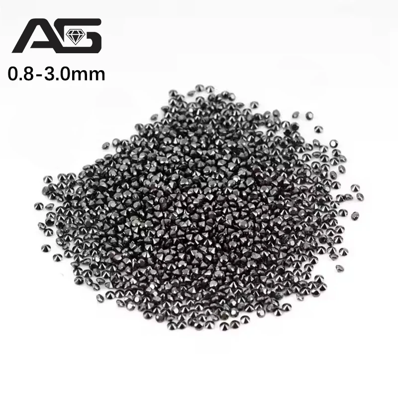 1.0ct / Pack Small Sizes From 0.8 to 3.0mm Black Moissanite Loose Stones Pass Diamond Tester for Moissanite Jewelry Making