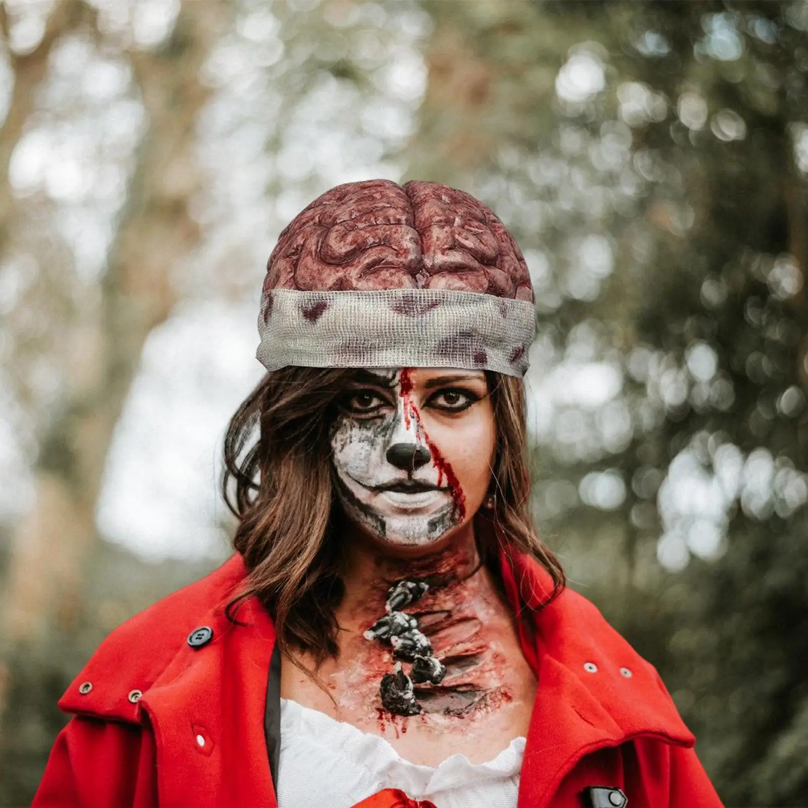 Sombrero cerebral sombrero de fiesta accesorio de disfraz realista 3D accesorio de fotografía para escenario actuación de festival de halloween adultos hombres embrujados