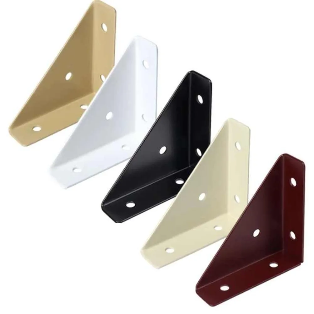 4Pcs 90°Triangle Support Bracket Thick Cold-rolled Steel Wall Hanging Shelf Holder Furniture Cabinet  White Black Beige Optional