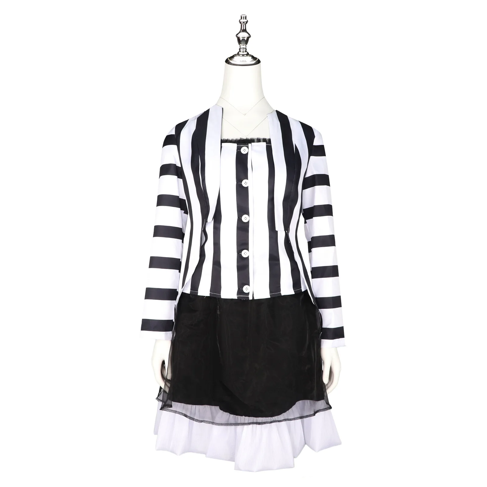 Underworld Master 2cos Beetle Juice cosplay striped dress Halloween cosplay costume for women