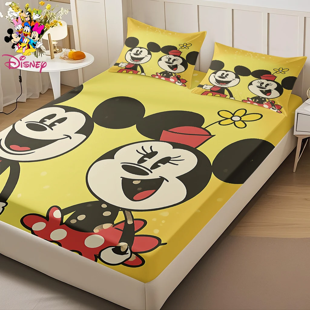 2/3 шт., набор простыней с улыбкой Микки и Минни Диснея, мягкая и машинная моющаяся ткань, праздничный подарок для семьи и друзей