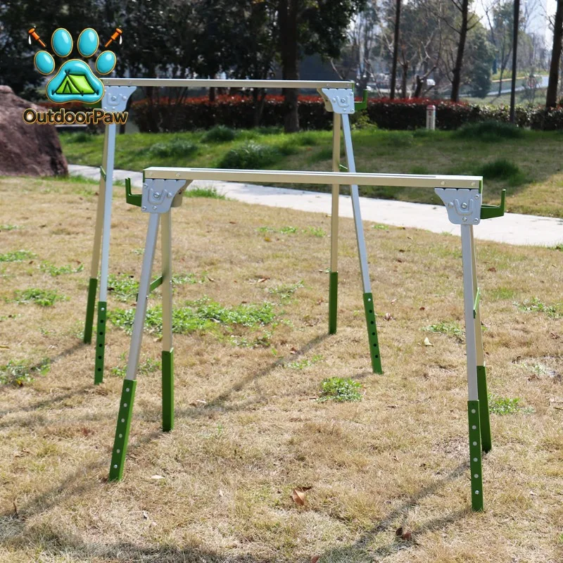 Foldable metal saw frame, saw horse load-bearing 1200KG multi-functional iron portable workbench