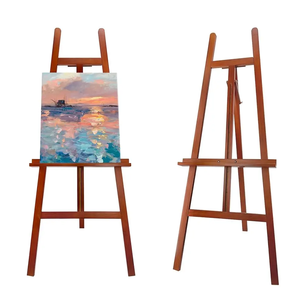 

Большой деревянный мольберт-тренога из орехового дерева, регулируемый мольберт из сосны для картин, выдерживающий холст до 60 дюймов, Soli