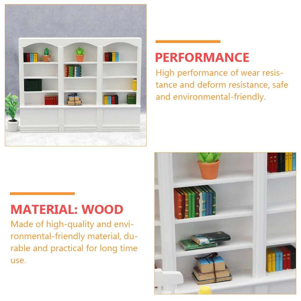 Mini-Bücherregal, Regal für Bücher, Ständer, Bücherregal, Kinder, Holz, Kinderhaus, Ausstellungsmöbel, Modell, Bücherregale, Bibliothek