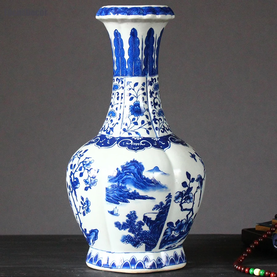 

Porcelain Vase Antique Blue And White Ceramic Vases For Decor Jingdezhen Chinese Art Vase Centerpieces For Tables