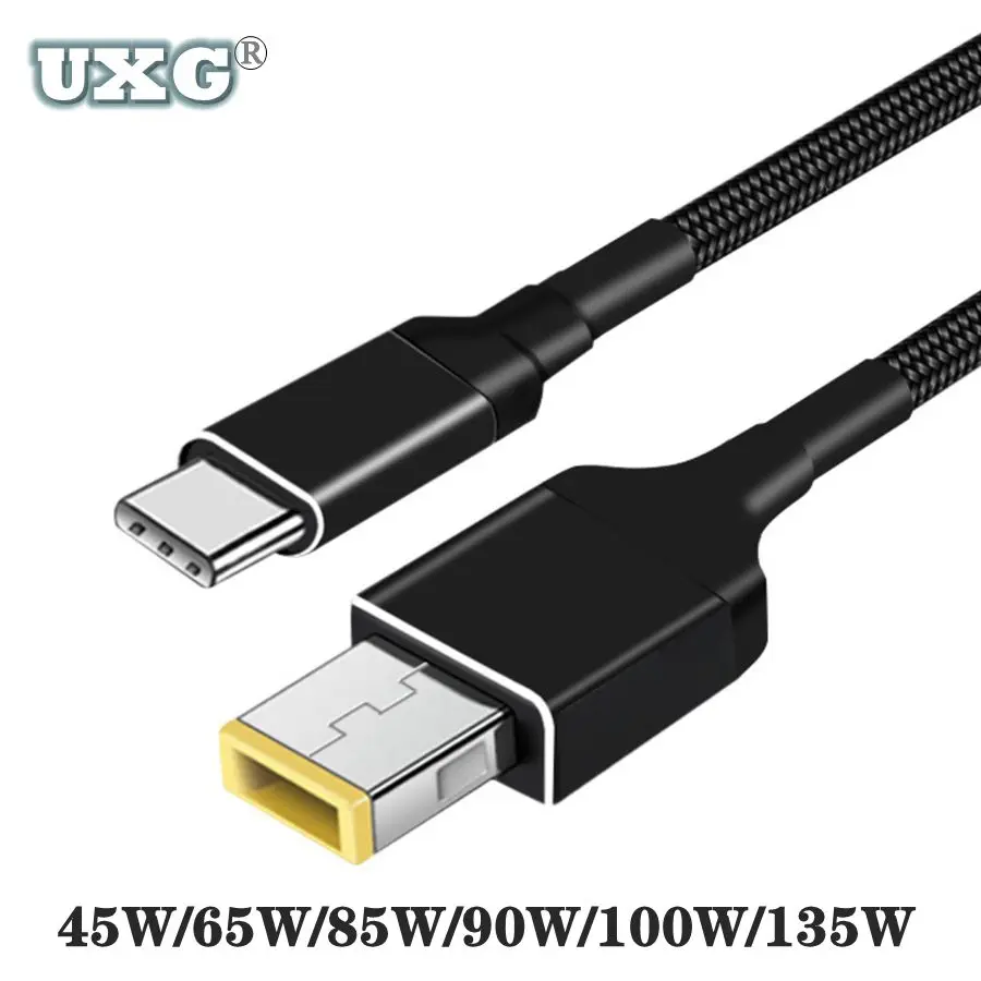 135w 65w 90w 100w Laptop Typ C PD Schnell lade USB-C zu USB schlanke quadratische Spitze Kabel Netz kabel für Lenovo Yoga 2 Pro 13 Thinkpad