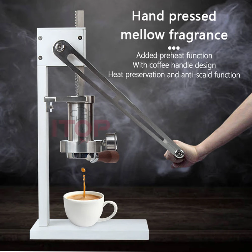 ITOP Manual Espresso Maker Hand Press Coffee Machine Lever Coffee Machine with Pressure Gauge Unplug Coffee Machine 2022 New