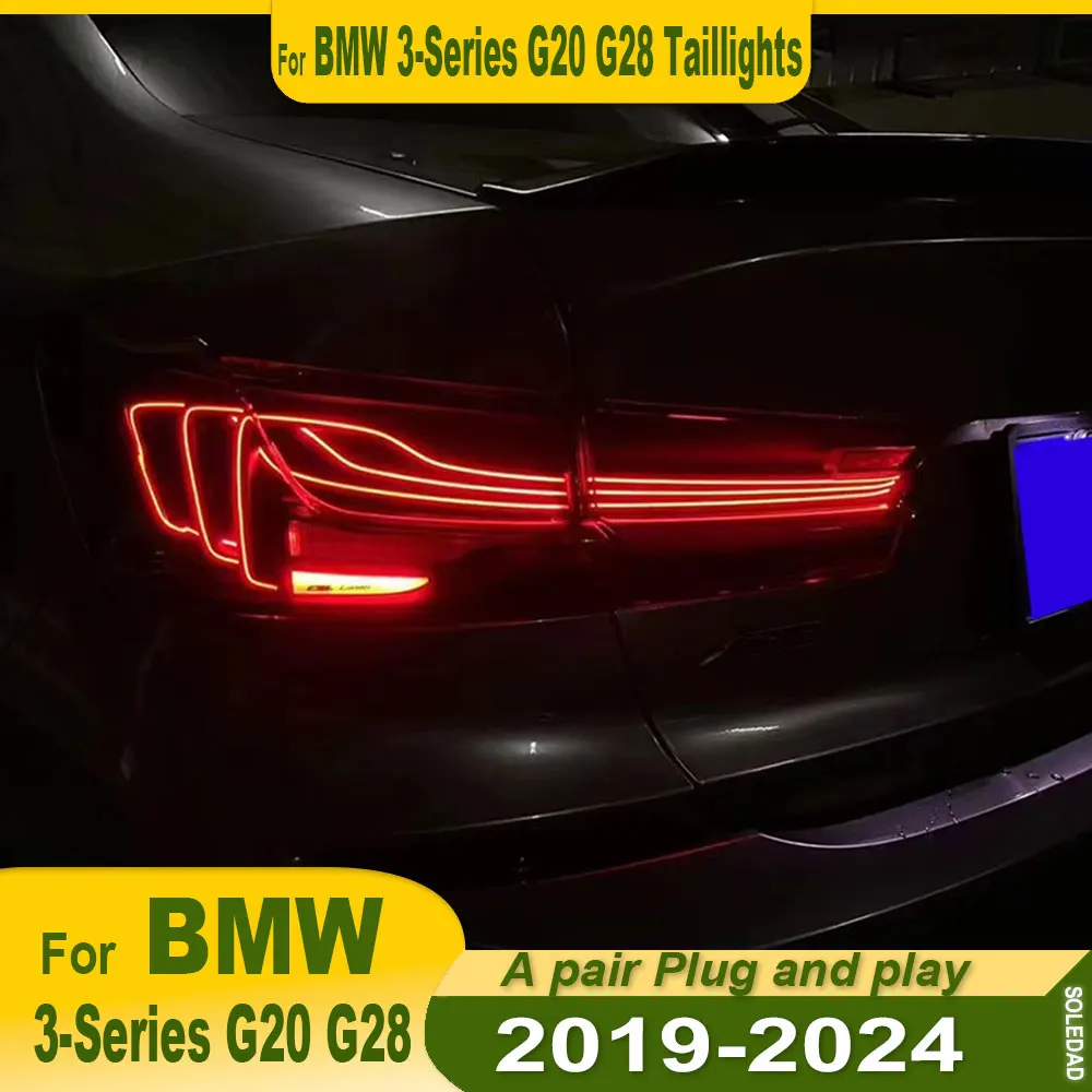 For BMW 3 Series G20 M3 G80 330 340 320i 325i 2019 2020 2021 2022 2023 2024 Tail Lights Modified CSL Rear Lamps Full LED Dynamic