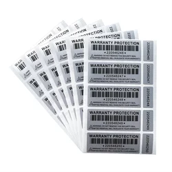 100% silver full transfer tamper obvious label security warranty invalid sticker Major minor double serial number label