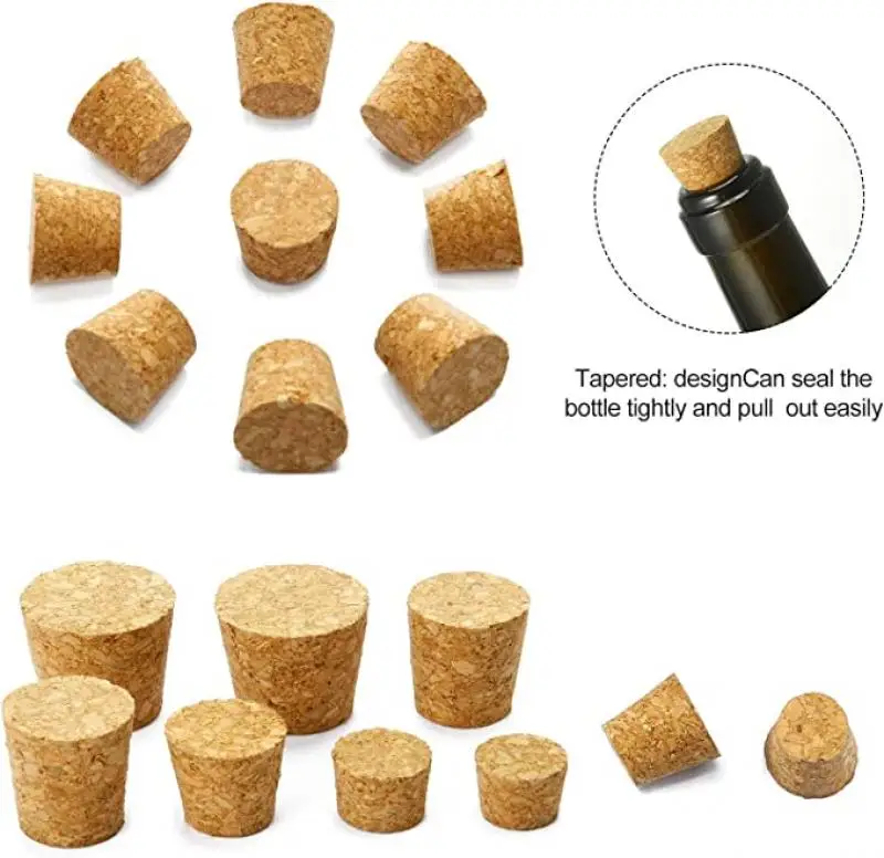 5/100pc Top Ø 8mm bis 58mm Holz korken Labor Reagenzglas Stopper Kessel Pudding Flasche Kork kappe Bü rette Rohr Holz stopfen Korks topfen