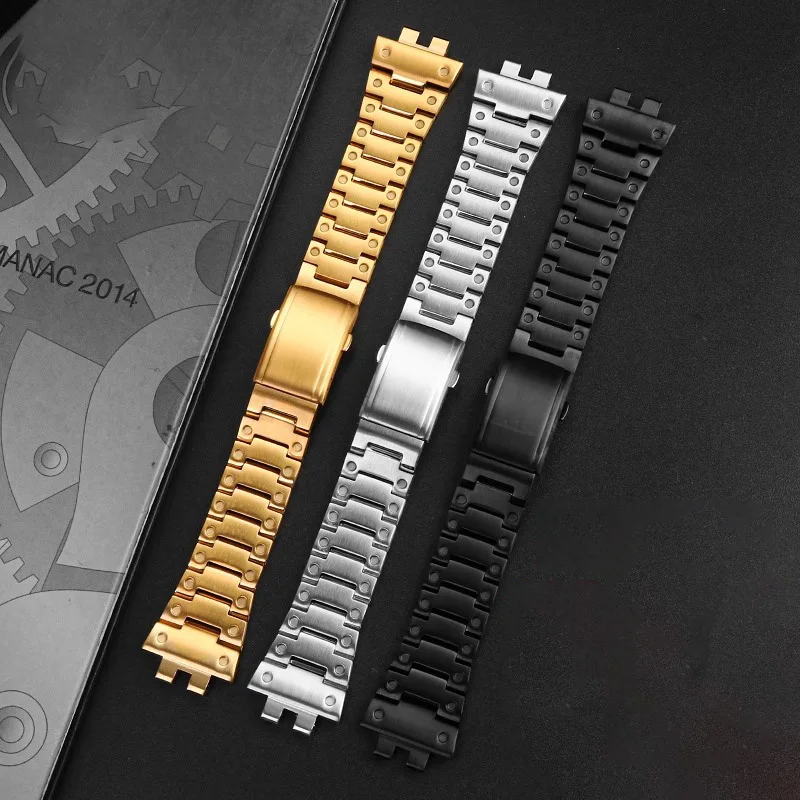 Stainless steel watch band for Casio G-Shock GM-B2100 GMW-B5000 replacement bracelet waterproof steel strap watch accessories