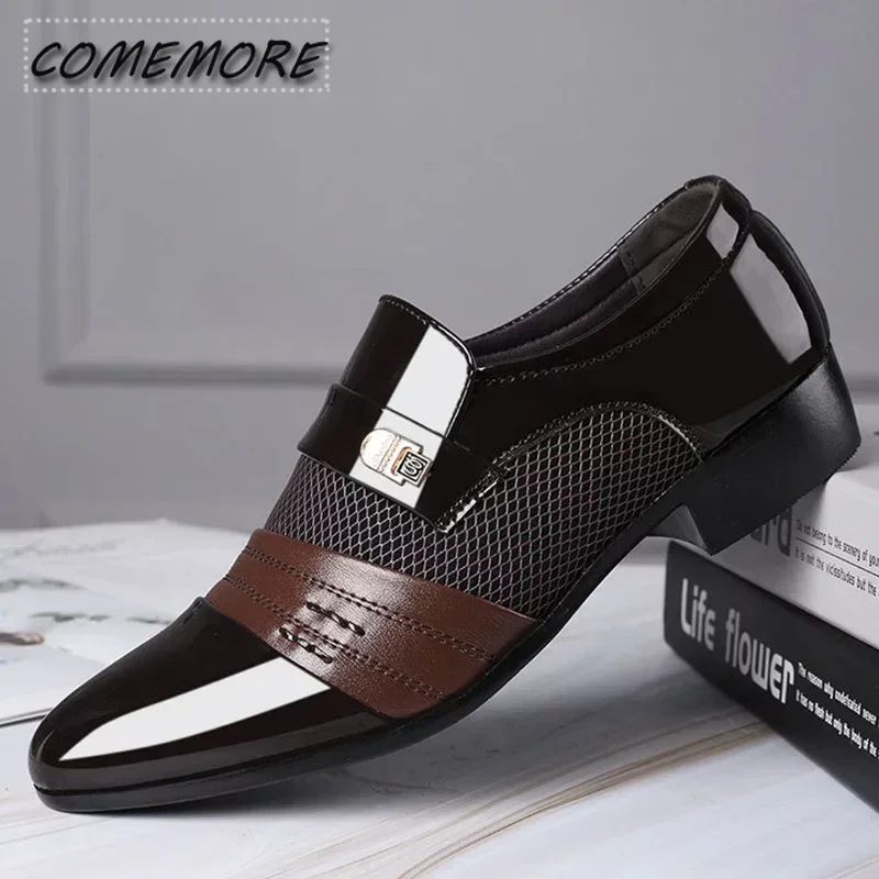 Slip on Men Dress Shoes Men Oxfords Fashion Business Dress Men Shoes 2024 New Classic Leather Men\'s Breathable Shoes Man Summer