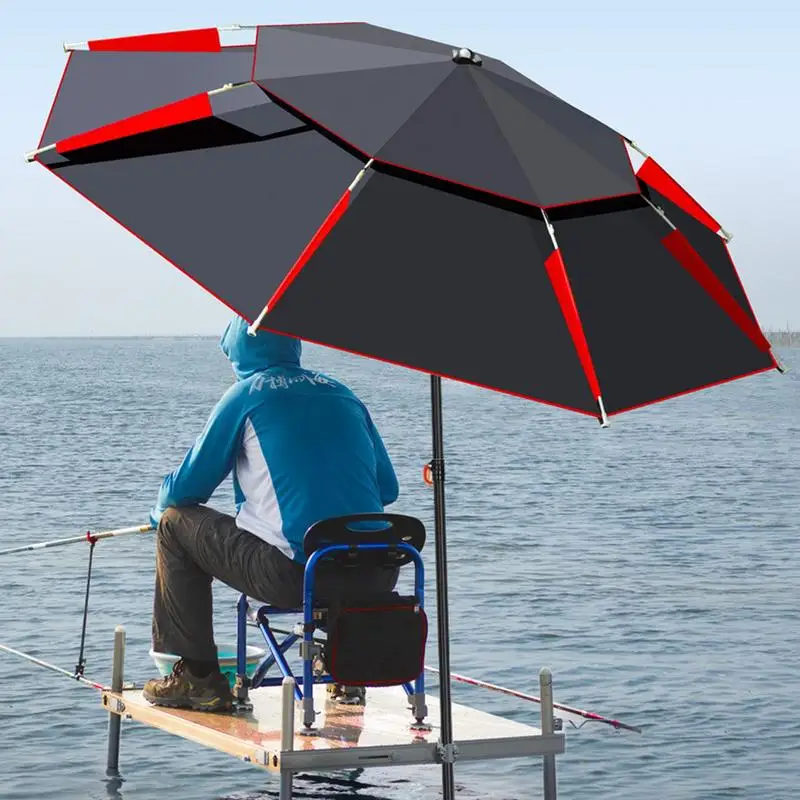 1.8m Fishing Sun Umbrella with 360-Degree Rotation Thickened Folding sun and snow protection Fishing Umbrella for Beach camping