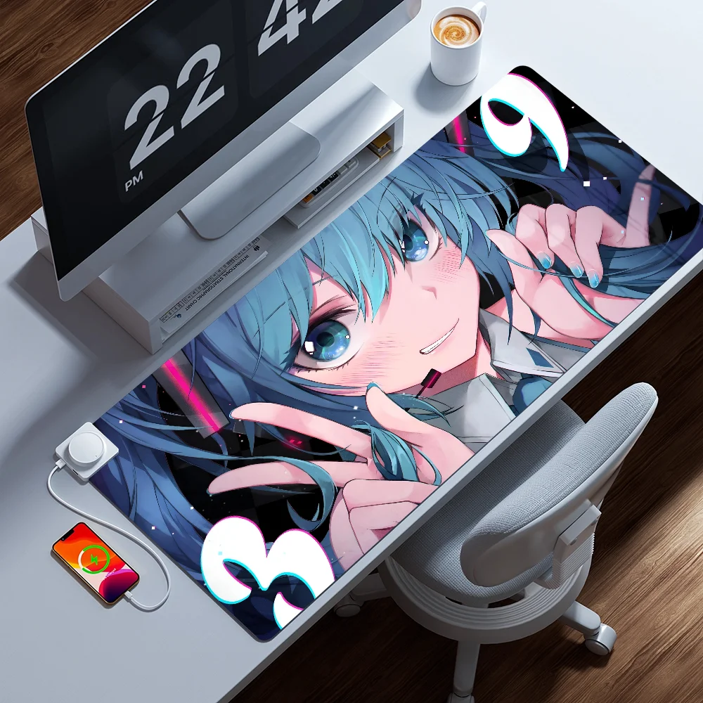 

H-Hatsune M-Miku Mousepad Large Computer Gaming Accessories Desk Mats Anti-slip Laptop Soft Mouse Pad