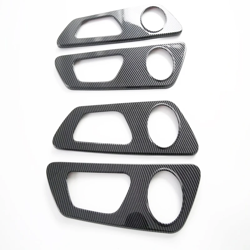 For Chery Omoda 5 C5 FX 2022-2024 ABS CarbonFiber Interior Inner Door Bowl Insert Cover Trim Door Bowl Decoration Stickercutylin