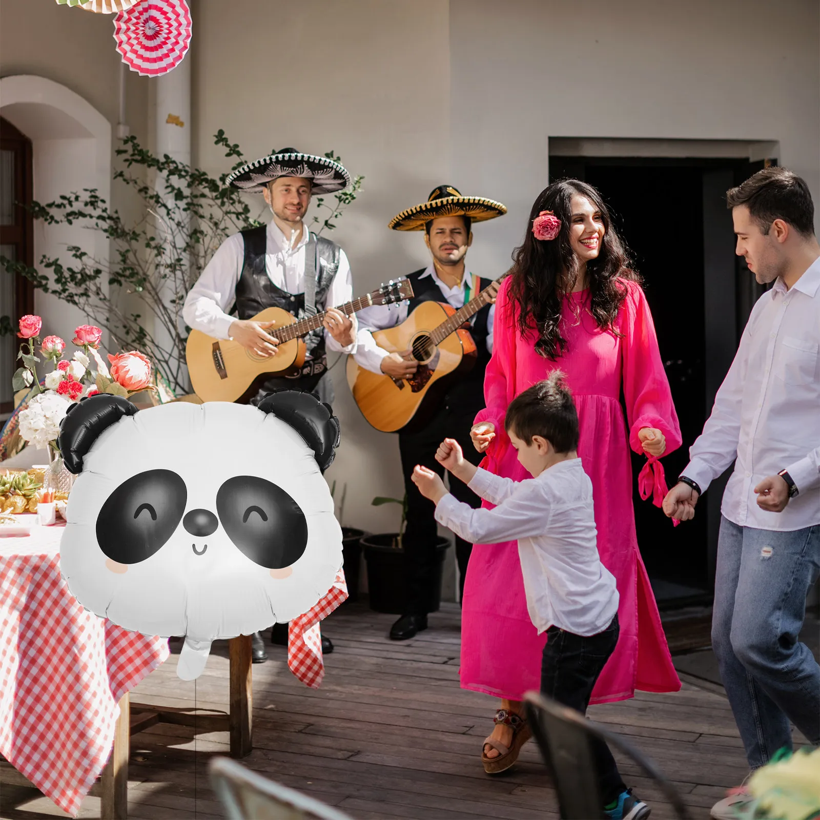 5Pcs Panda Balloons Aluminum Film Cartoon Decorative Party Supplies Vivid Party Balloon Decorations for Birthday