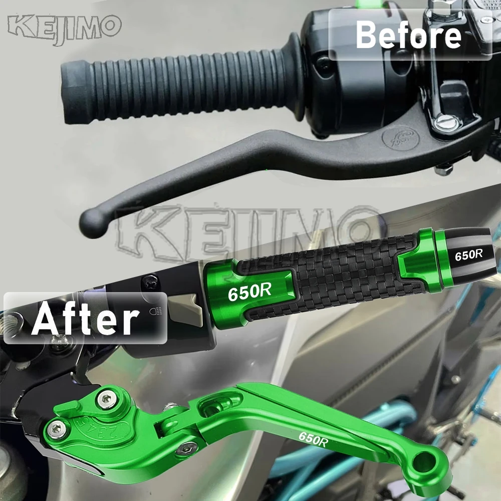 For Kawasaki NINJA650R NINJA 650 R ER6F ER6N 2006-2008 Motorcycle Foldable Adjustable Clutch Brake Lever Handlebar Grips Ends