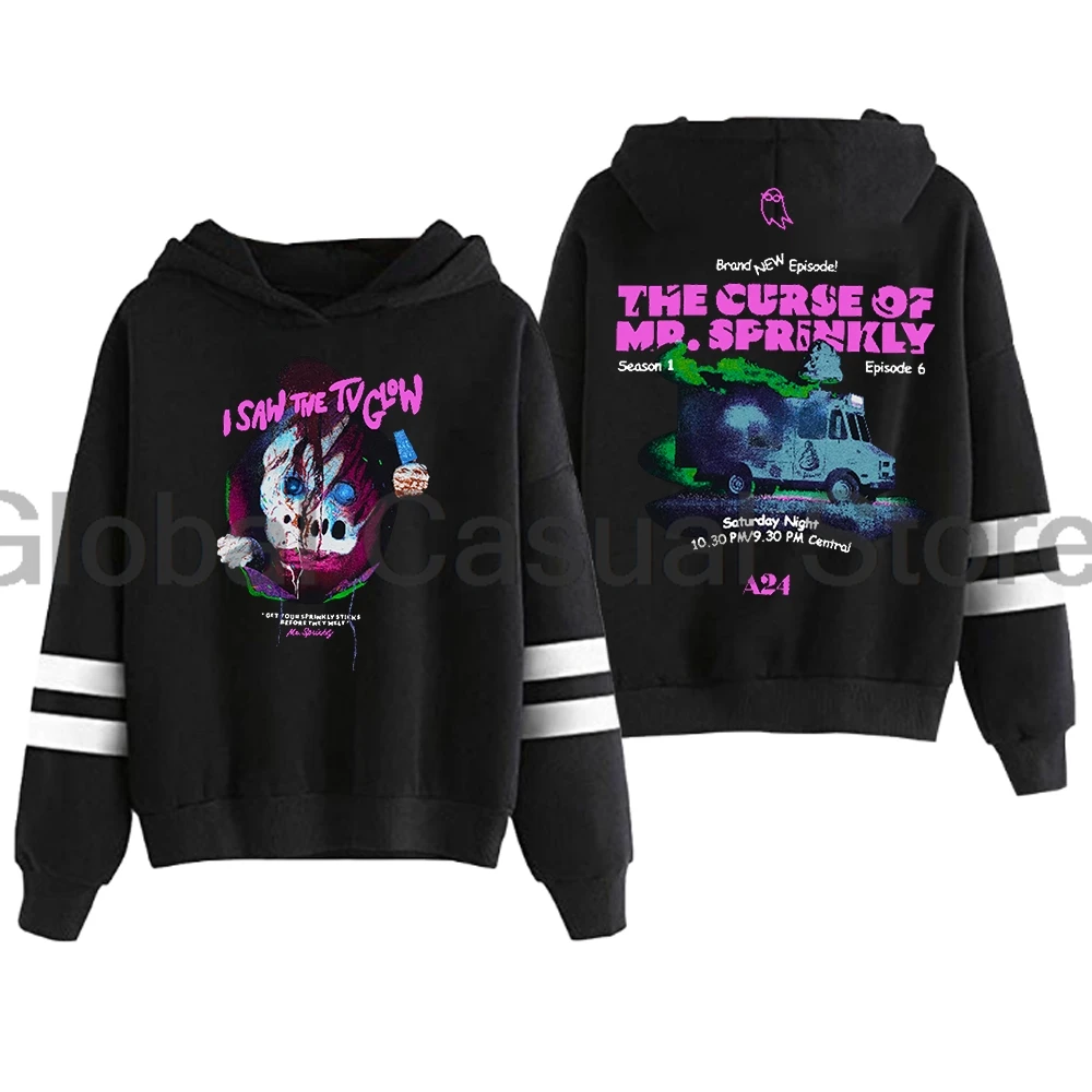 I Saw the TV Glow 2024 Horror Movie Hoodie Pocketless Parallel Bars Sleeve Streetwear Women Men Hooded Sweatshirt Funny Tops