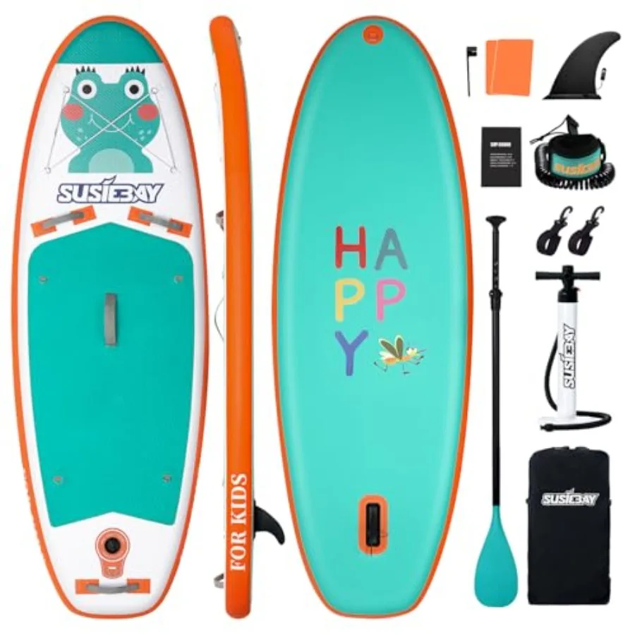 

inflatable SUP board for outdoor water sports, PVC material, blue color, wide stable design with non-slip comfort deck and incl