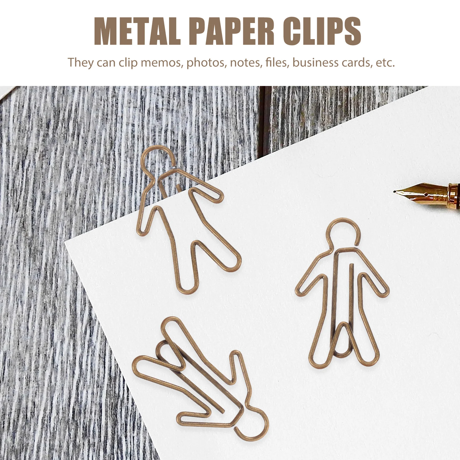 

20Pcs Creative Paper Clips Metal Small Clips for Office File Document School Supplies Decoration Metal Paper Clip