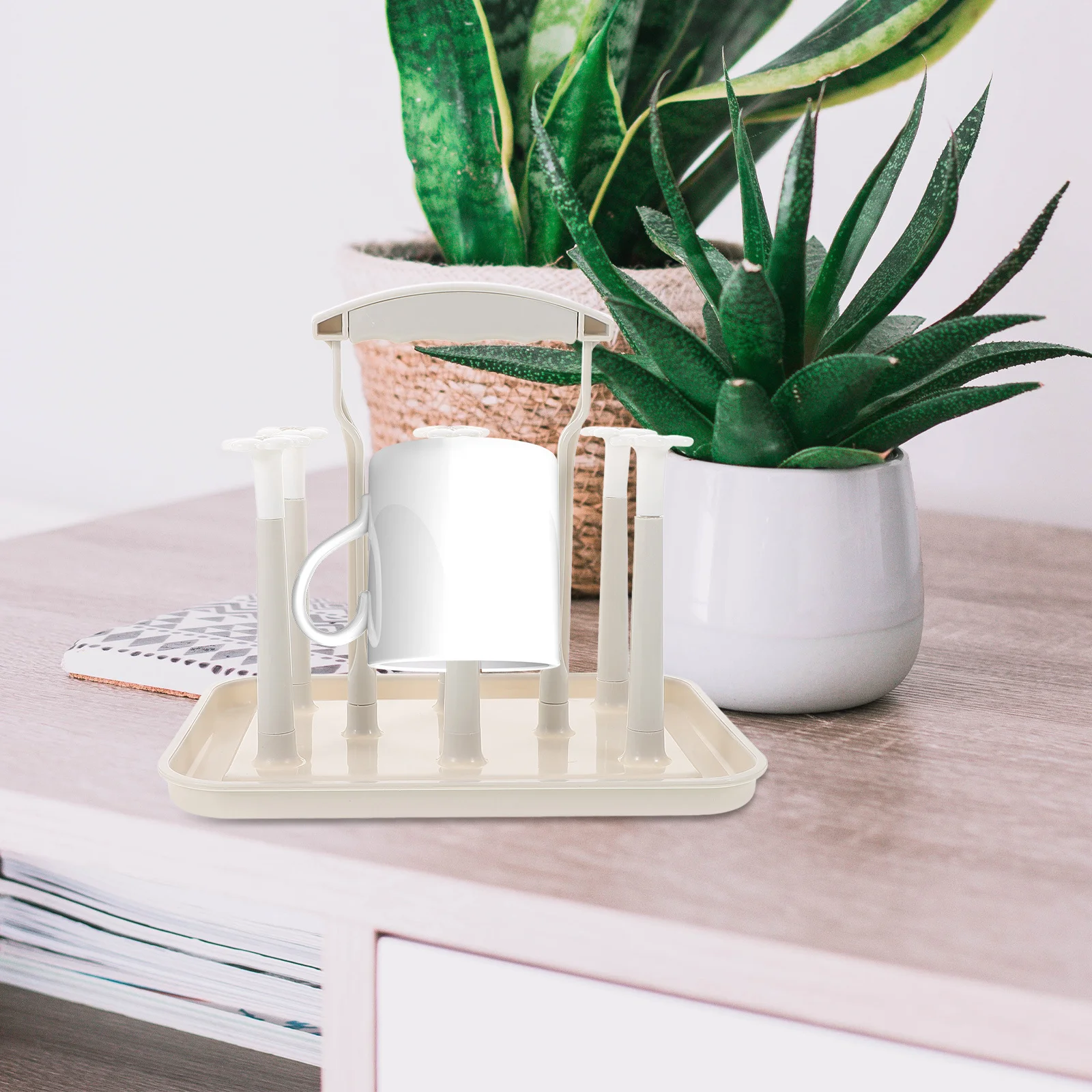 رف تجفيف زجاجات الأطفال، حامل موفر للمساحة لمنظم تصريف الزجاجات على سطح الطاولة، رف مطبخ متعدد الوظائف #2