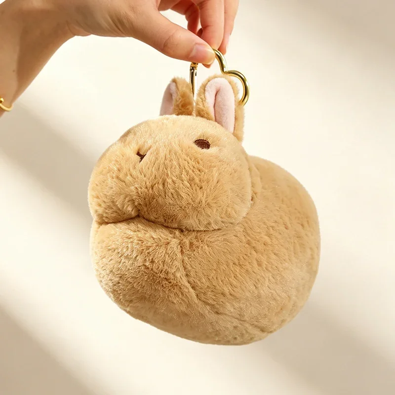 15cm Mini Little Rabbit Plush Toys Soft Cozy Chubby Lifelike Bunny Hanging Doll Cute Keychain Bags Decor Kids Birthday Gift