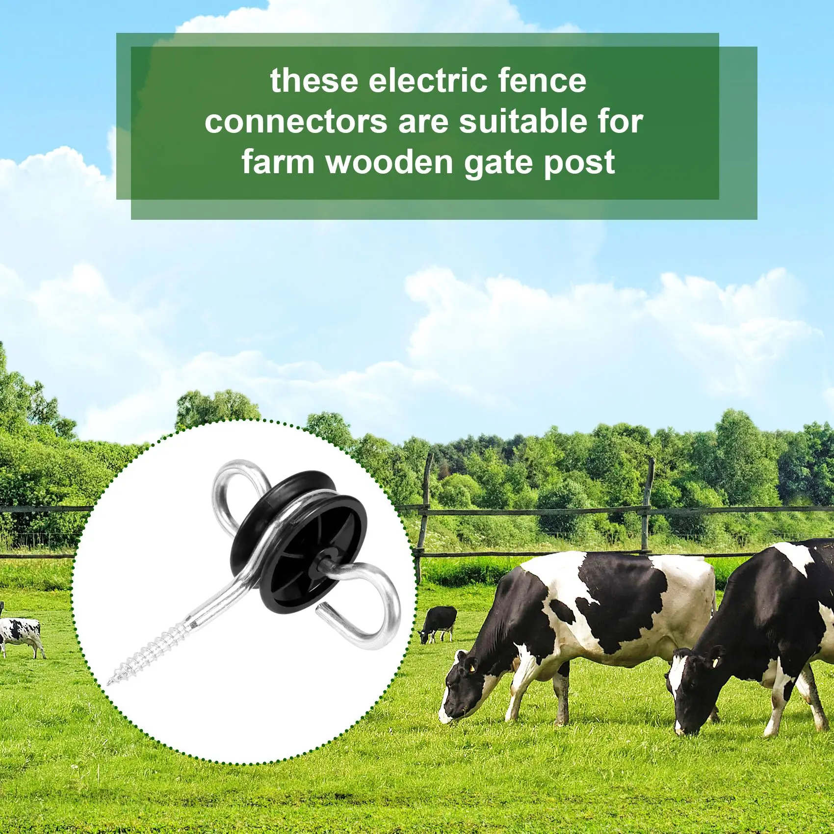 AB47-10Pcs Electric Fence Gate Handle Anchor Electric Fence Insulators Fence Wire Insulators For Electric Fence Wood Post