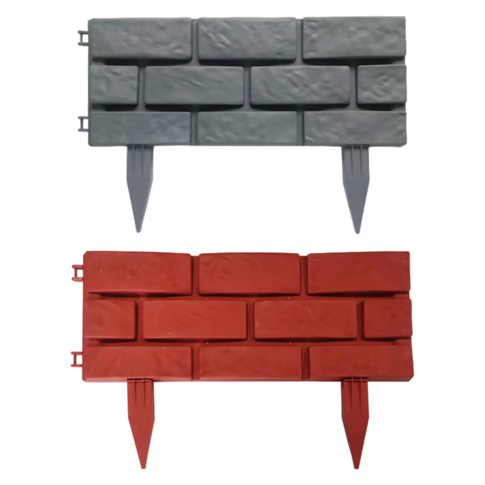 

4x Garden Fence Imitation Stone Fences with Stakes Garden Border for Landscaping