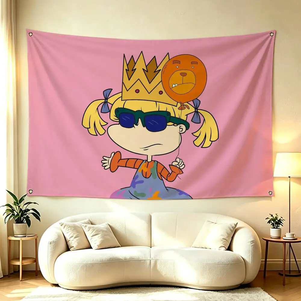 Cartoon Rugrats Angelica Pickles Flags for Bedrooms Home Decor Items Outdoor Decors Garage Decoration
