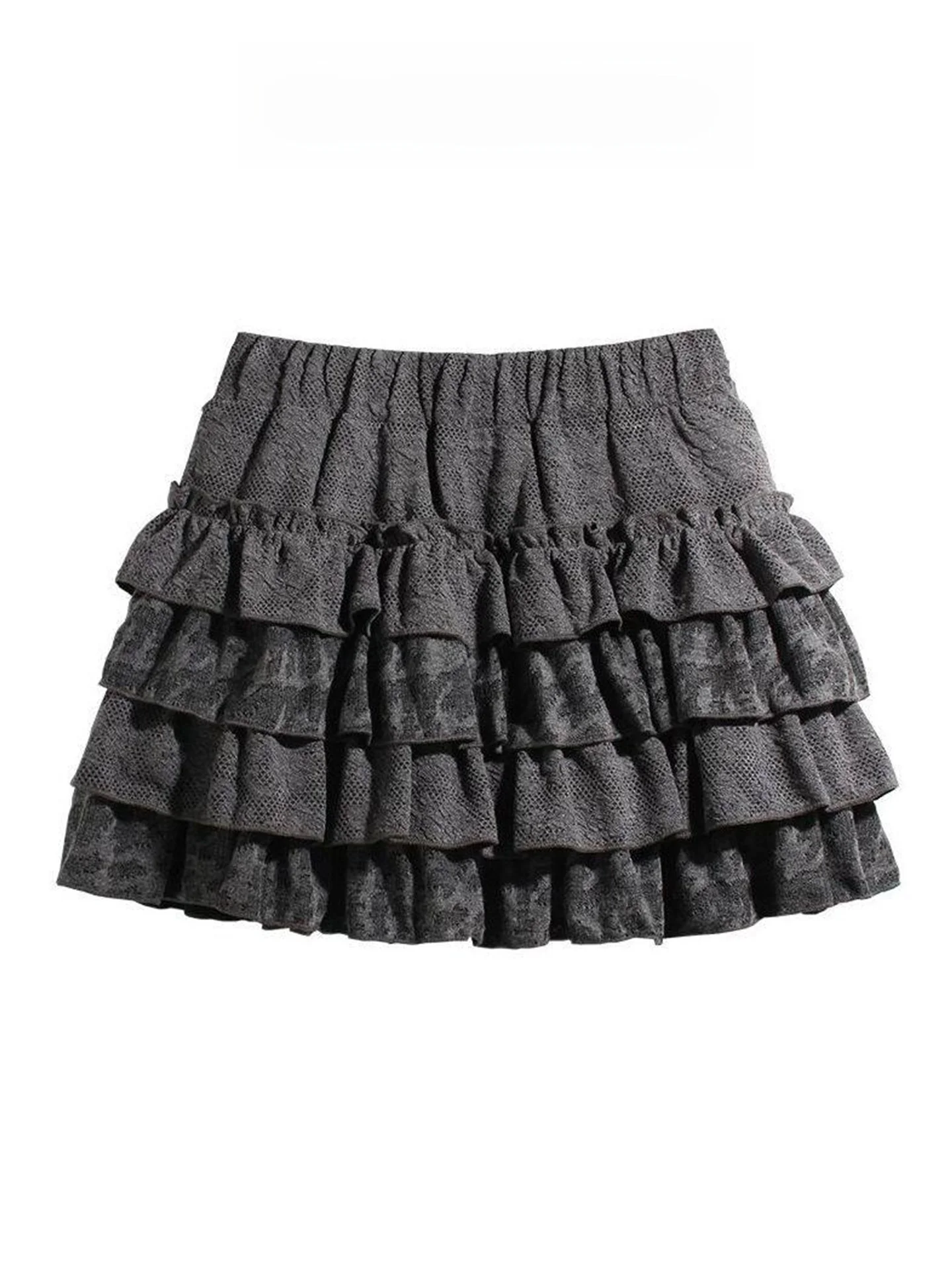 

Женская пышная юбка-пачка с кружевом в стиле ретро, весна-лето, балетный А-силуэт, короткая юбка с высокой талией и оборками, повседневная одежда