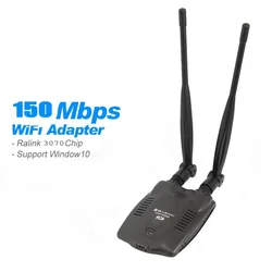 for Atheros AR9271 802.11 b/g/n 150Mbps USB Wireless WiFi Adapter with 2x 6dBi WiFi Antenna for Windows 7/8/10/Kali Linux