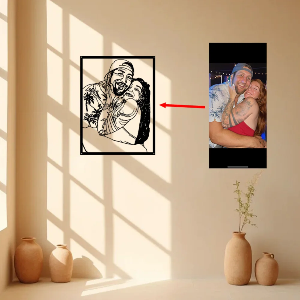 

Пользовательский портрет с металлическими драгоценными камнями из вашего изображения. Специальный подарок для близких. Потрясающий настенный орнамент. Элегантный домашний декор и комната.