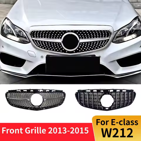 For Mercedes Benz E class W212 2013-2015 GT Diamond Style Middle Mesh Front Bumper Grille Grill Grid Body Kit Tuning Accessories