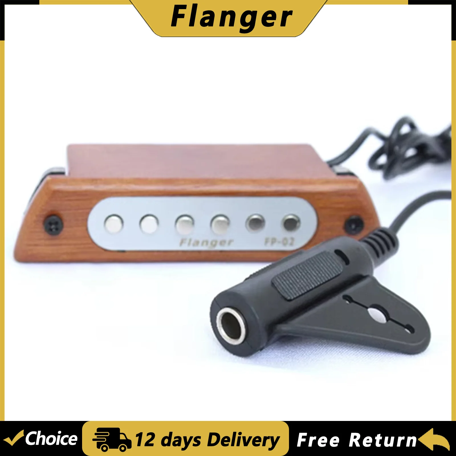 Flanger FP-02 Gitarren-Soundloch-Tonabnehmer Magnetischer Tonabnehmer 39"/40"/41"/42" Akustik-Klassikgitarren-Tonabnehmer Gitarrenteile Zubehör