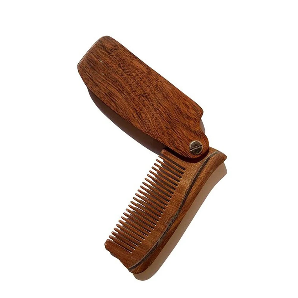 

1pc Foldable Wooden Comb Natural Peach Wood Hair Comb Portable For Scalp Massage Anti-Static Durable Hairdressing Accessories