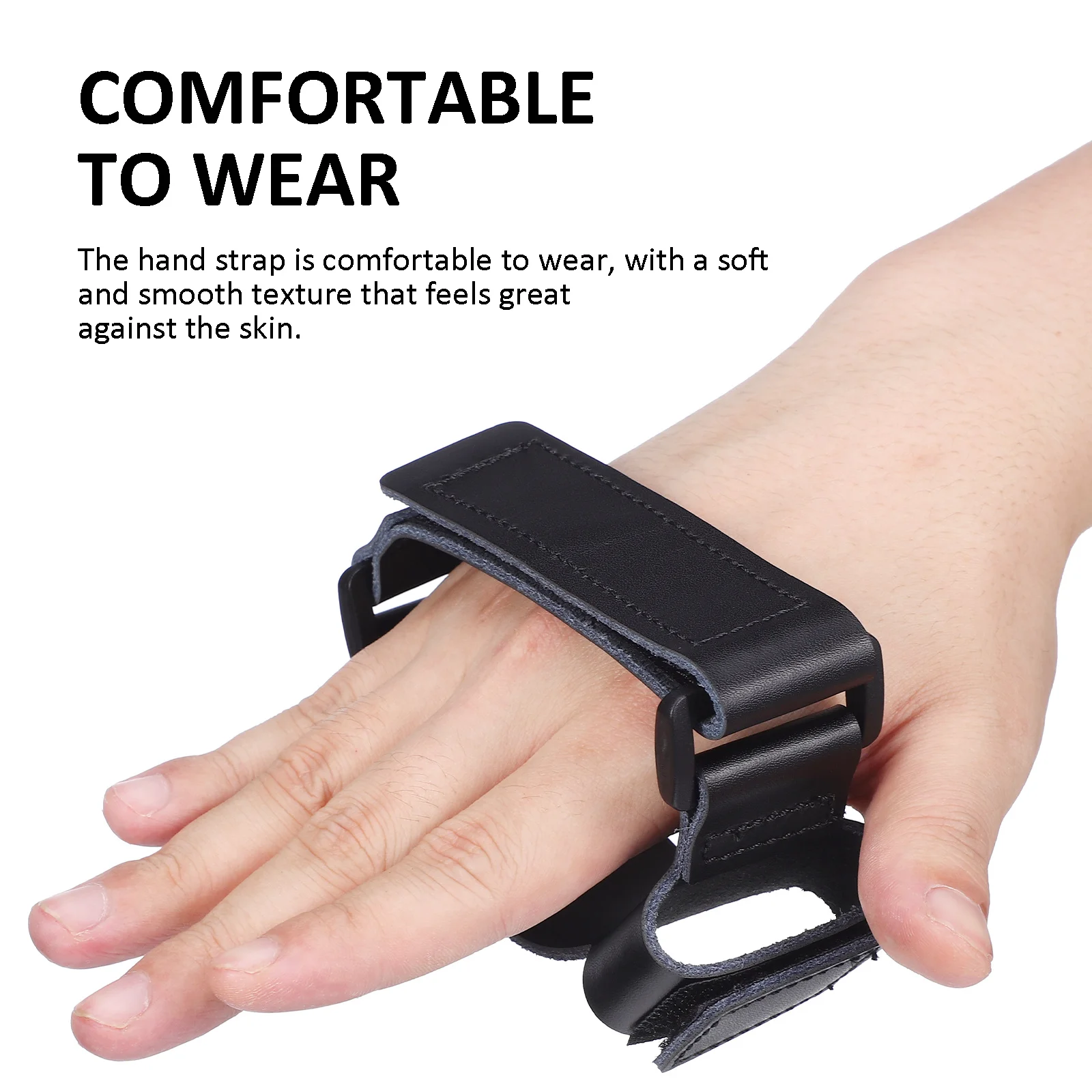 Protetor de mão de chifre francês PU, aperto antiderrapante com fecho ajustável, ajuste seguro para desempenho confortável de buzina de jogo