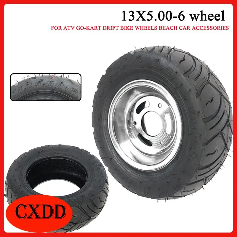 

6 Inch Rim 13x5.00-6 Tire and Rim Wheel For Garden Tractor Rider Mower ATV GO-kart Drift Bike Wheels beach car accessories