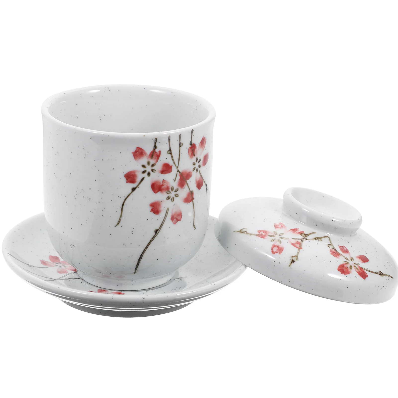 

1Set Ceramic Japanese Stew Cup Smooth Surface Soup Cup with Lid for Steaming Egg Custard Fruit Bowl Ceramic Bowl with Lid