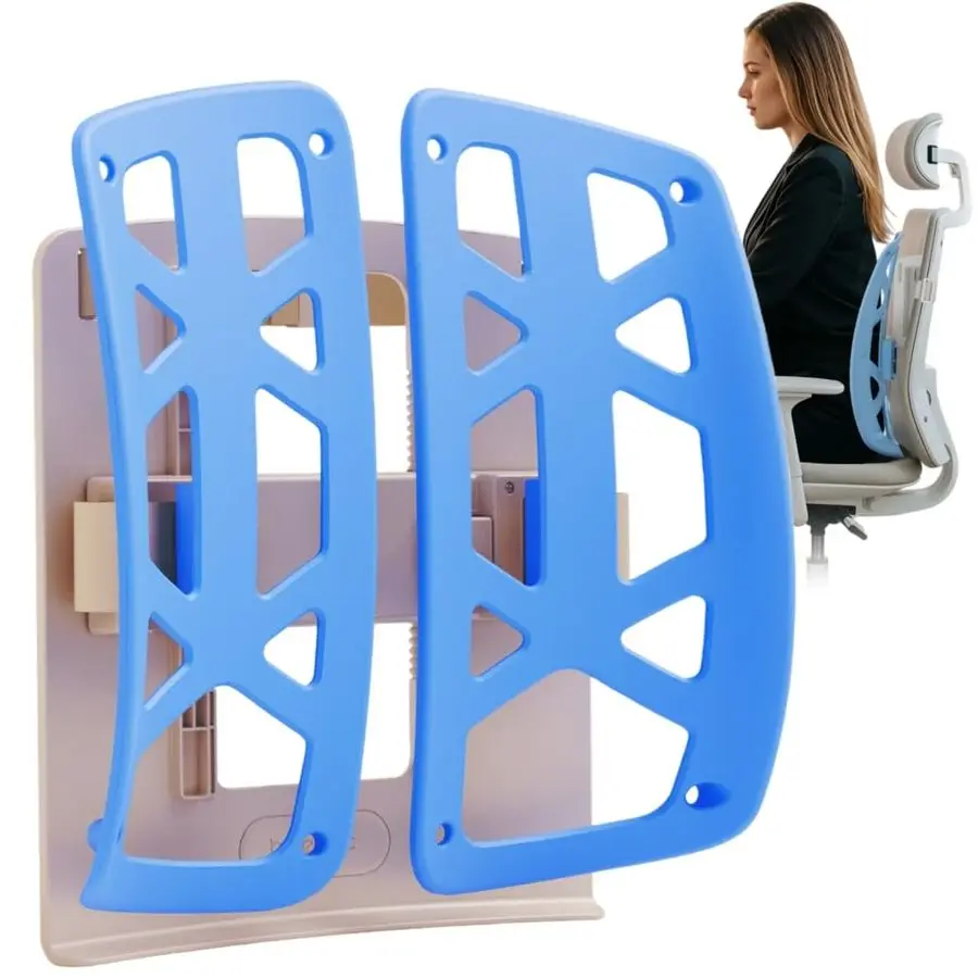 Almohada de apoyo lumbar para silla de oficina, almohada ergonómica de apoyo para la espalda con altura ajustable, mejora la postura, cojín para la espalda con